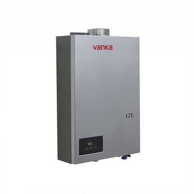 Calentador de agua de gas digital de 12L de escape forzado Sistema de agua caliente en interiores bajo demanda