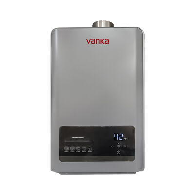 Calentador de agua termostático sin tanque de 12L Grijo tubo de humo doble