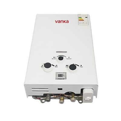 Calentador de agua portátil de gas de combustión de gas licuado montado en la pared con cobre libre de oxígeno para uso doméstico, hotel, apartamento y comercial