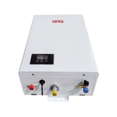 Calentador de agua a gas digital termostático blanco de 16L con tiro único, ahorro de energía y funcionamiento silencioso