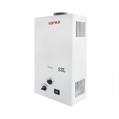 Calentador de agua de gas de tiro forzado de 13L Elegante pantalla negra con mando de control Diseño moderno para uso doméstico Eficiente y fiable