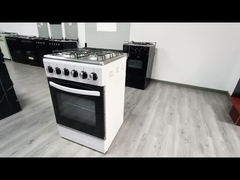 4 Horno de gas de quemador con parrilla de convección y estante de vidrio templado para uso doméstico