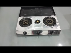 Cubierta de estufa de gas de acero inoxidable portátil de 3 quemadores Uso en cocina